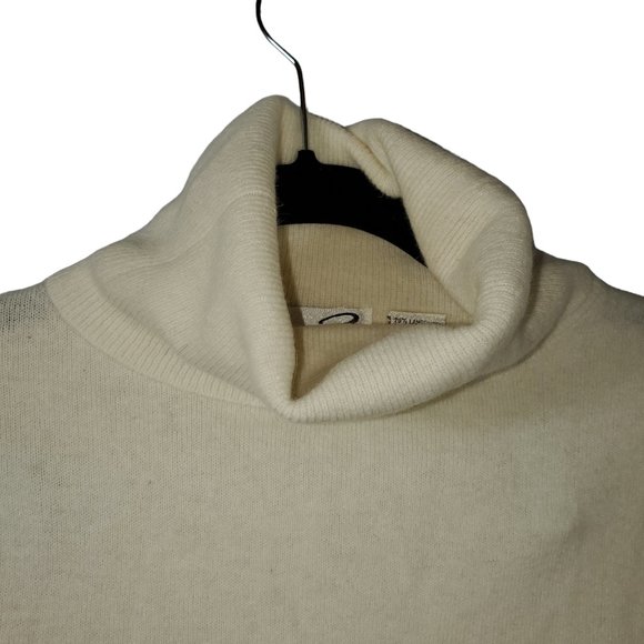 VTG 80s Glory 3 Knit Turtleneck Sweater Ivory Lambswool Angora Ski Winter Aspen - Picture 2 of 5